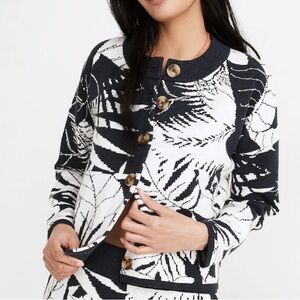 Madewell Black and White Patterned Cardigan